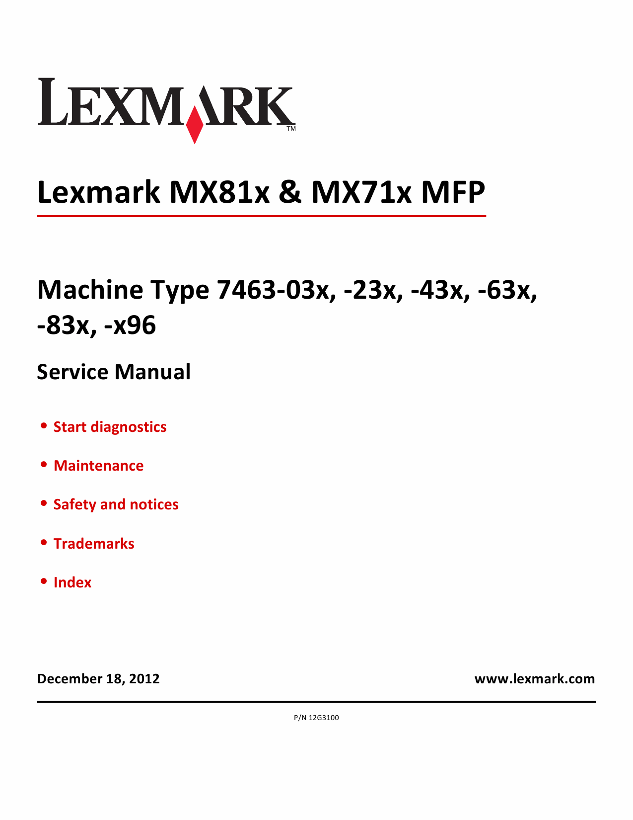 Lexmark MX MX710 MX711 MX810 MX811 MX812 7463 Service Manual-1
